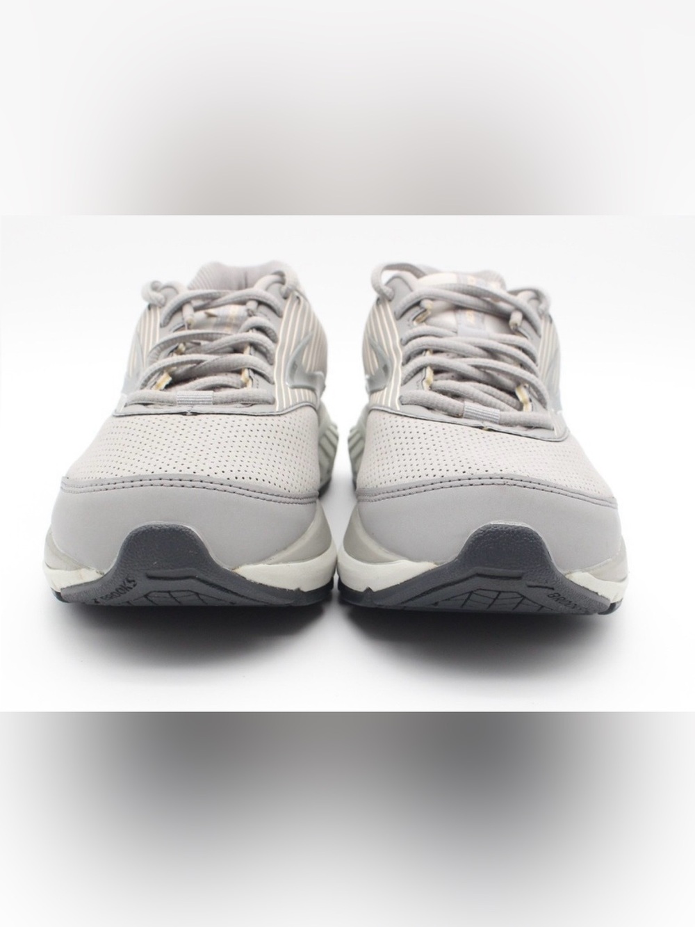 Brooks Women's Pale Gray Perforated Walking Sneakers - Picture 4 of 10